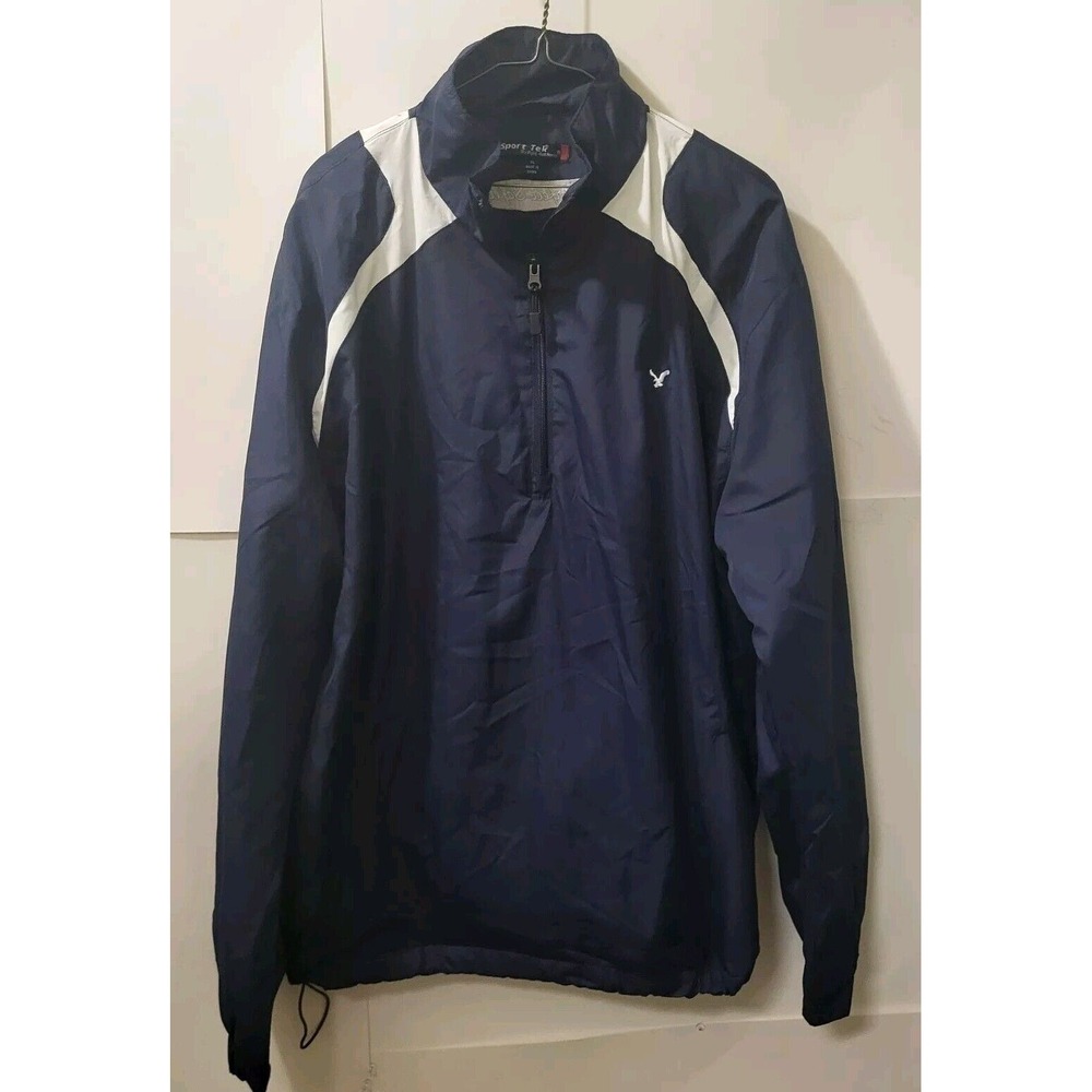 Sport Tek By Port Authority, Men's Light‎ Weight Jacket/Mesh, Blue/White Size XL